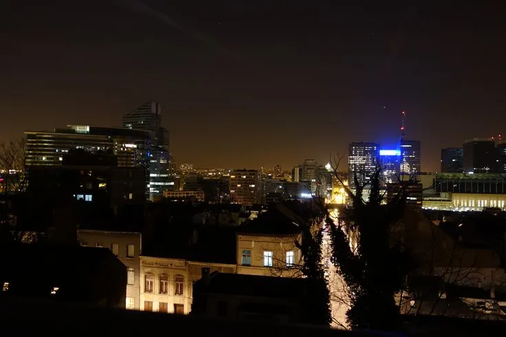 Bruxelles de nuit, perspective urbaine
